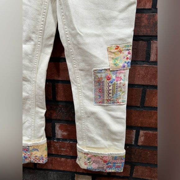 Jonny was DREAMER PATCHWORK CROPPED BOYFRIEND JEAN IN WHITE - Picture 8 of 14
